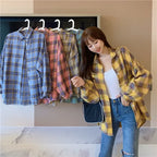 Loose Plaid Button-Up Shirt - Button-Up Shirt