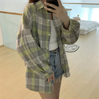 Loose Plaid Button-Up Shirt - 5 / XL - Button-Up Shirt