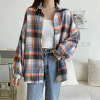 Loose Plaid Button-Up Shirt - 8 / S - Button-Up Shirt
