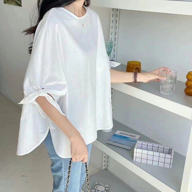 In stock Japanese style Letian short-sleeved women’s top 2023 Korean style new chubby girl Western style age-reducing