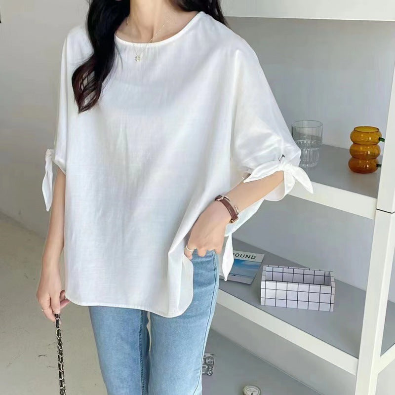 In stock Japanese style Letian short-sleeved women’s top 2023 Korean style new chubby girl Western style age-reducing
