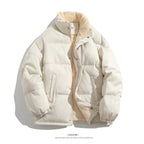 Cross-border Winter New Men’s Loose Collar fleece-lined Cotton-padded Clothes Korean Style Youth Fashion Trendy Casual