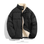 Cross-border Winter New Men’s Loose Collar fleece-lined Cotton-padded Clothes Korean Style Youth Fashion Trendy Casual