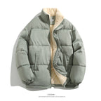 Cross-border Winter New Men’s Loose Collar fleece-lined Cotton-padded Clothes Korean Style Youth Fashion Trendy Casual