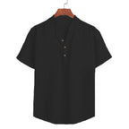 Cross-Border Foreign Trade Men’s Cotton and Linen Tops Loose Fit 2025 Summer New Style Chinese Style T-Shirt Washed