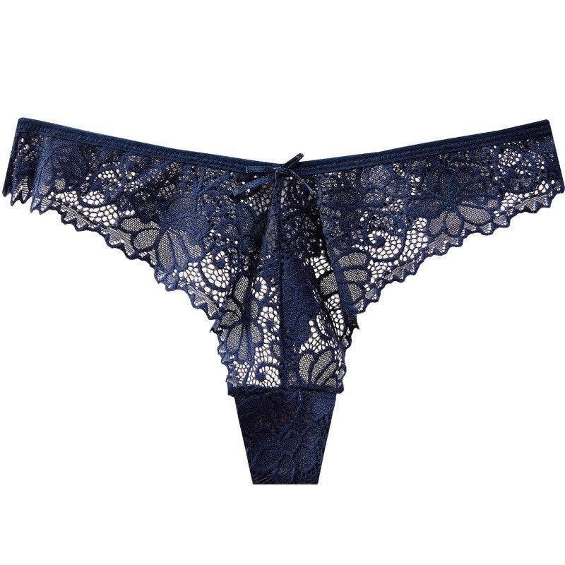 Sexy Low-Waist Pure Lust Lace Thong Women’s Skin-Friendly Cotton Crotch Invisible Temptation Seamless Sexy T-Pants