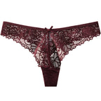 Sexy Low-Waist Pure Lust Lace Thong Women’s Skin-Friendly Cotton Crotch Invisible Temptation Seamless Sexy T-Pants