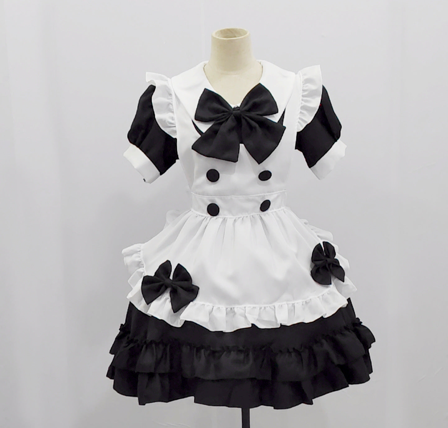 Export Two-Dimensional Dress Lolita Loli Dress Maid Uniform Soft Girl Cafe Maid Uniform Waiter - Black / S