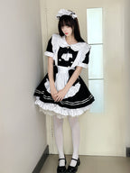 Original 2025 New Japanese Style Two-Dimensional Maid Outfit Cute Lolita Black and White Women’s Boss Dress