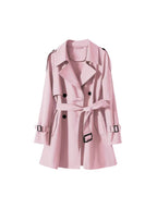 Orange Short Trench Coat for Women Elegant and Casual Style 2024 Spring New Model Three-Dimensional Silhouette Light