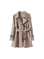 Orange Short Trench Coat for Women Elegant and Casual Style 2024 Spring New Model Three-Dimensional Silhouette Light