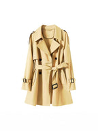 Orange Short Trench Coat for Women Elegant and Casual Style 2024 Spring New Model Three-Dimensional Silhouette Light