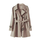 Orange Short Trench Coat for Women Elegant and Casual Style 2024 Spring New Model Three-Dimensional Silhouette Light