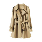 Orange Short Trench Coat for Women Elegant and Casual Style 2024 Spring New Model Three-Dimensional Silhouette Light