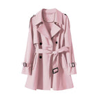 Orange Short Trench Coat for Women Elegant and Casual Style 2024 Spring New Model Three-Dimensional Silhouette Light