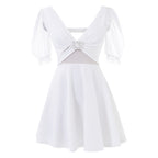 Crystal Bow Mesh Princess Mini Dress - kawaii-inspired outfit in pastel colors - 9916368
