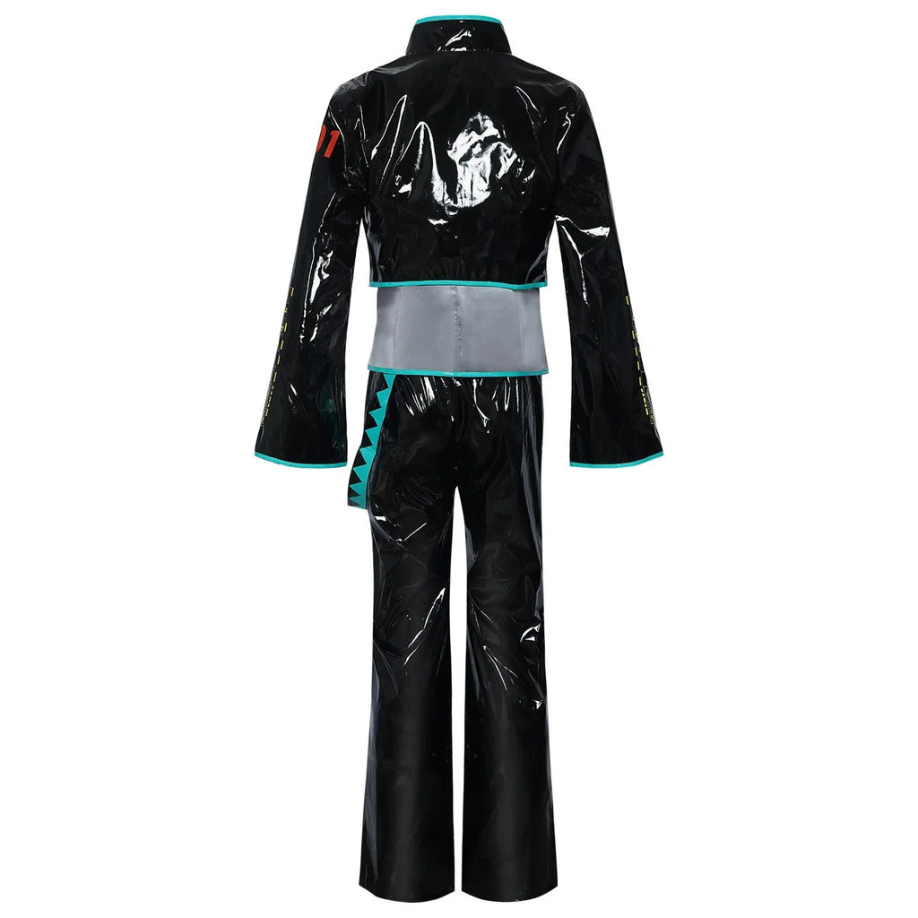 Mikuo Male Miku Cosplay Costume Uniform Wig Anime Clothes Black PU Leather Jacket Pants Fancy Halloween Party Outfit