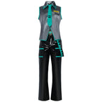 Mikuo Male Miku Cosplay Costume Uniform Wig Anime Clothes Black PU Leather Jacket Pants Fancy Halloween Party Outfit