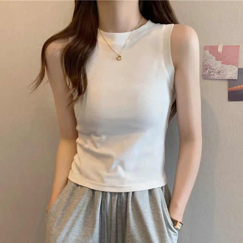 Modal Wide-Shoulder Slim Vest - kawaii-inspired outfit in pastel colors - 8303732