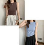 Modal Wide-Shoulder Slim Vest - kawaii-inspired outfit in pastel colors - 82554019
