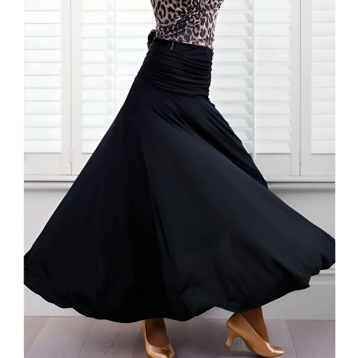 Long Dance Skirt Pull-On Waist for Rehearsal and Performance