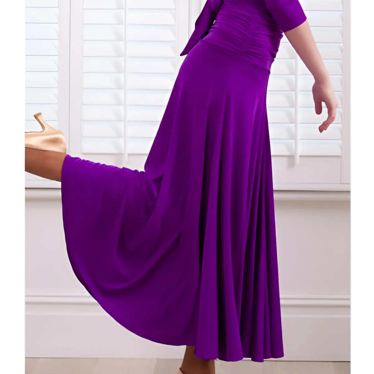 Long Dance Skirt Pull-On Waist for Rehearsal and Performance