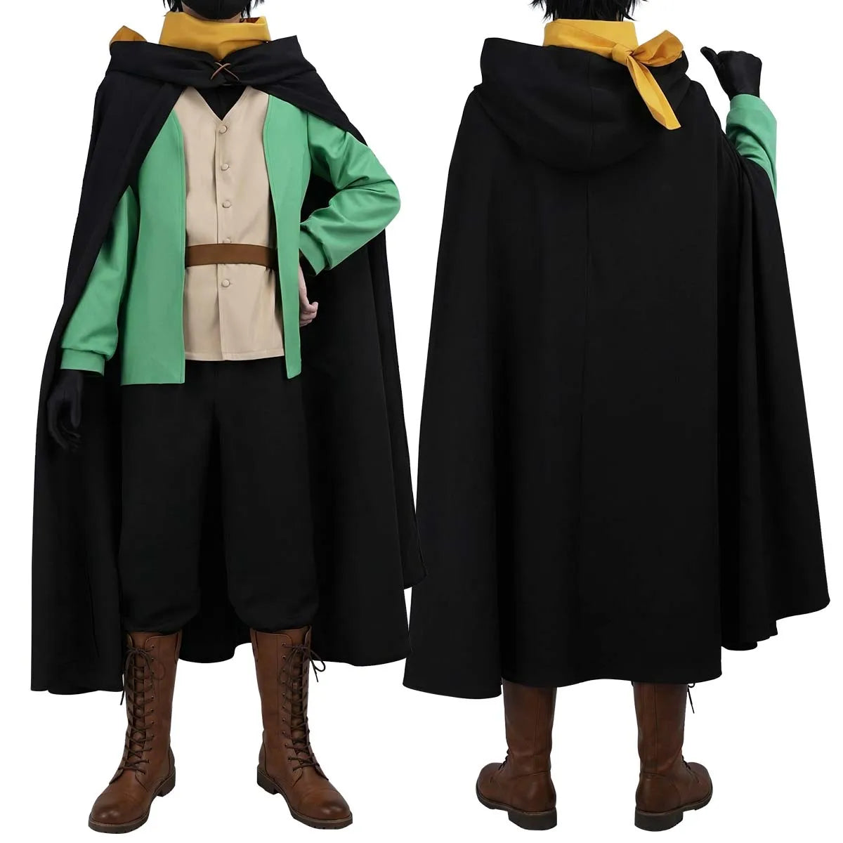 HOLOUN Zero Anime Natsuki Subaru Cosplay Costume Black Cloak Vest T-shirt Pants Scarf Glove