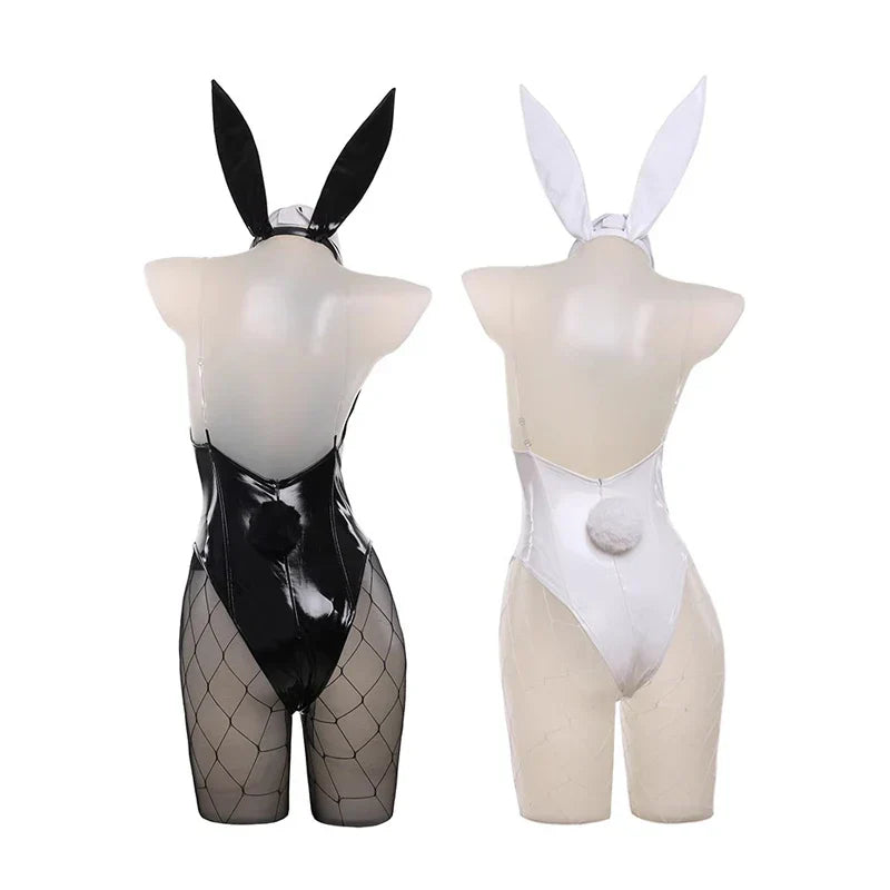 ROLECOS NIKKE Goddess of Victory Blanc Bunny Costume Noir Bunny Suit Women Sexy Cosplay Suit White and Black Jumpsuits