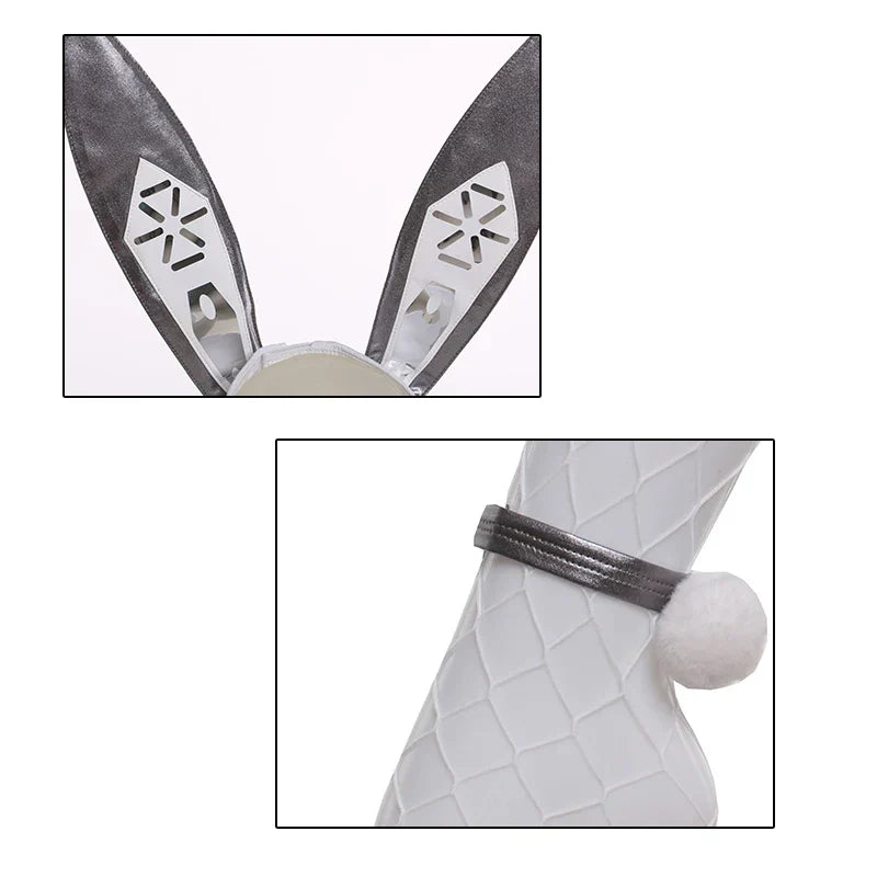 ROLECOS NIKKE Goddess of Victory Blanc Bunny Costume Noir Bunny Suit Women Sexy Cosplay Suit White and Black Jumpsuits