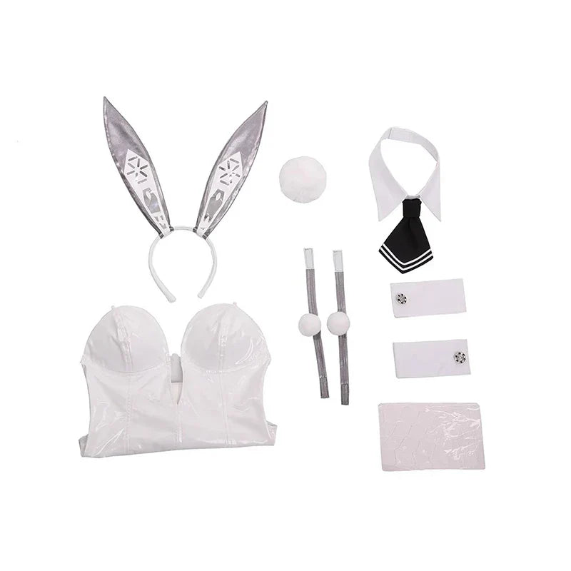 ROLECOS NIKKE Goddess of Victory Blanc Bunny Costume Noir Bunny Suit Women Sexy Cosplay Suit White and Black Jumpsuits