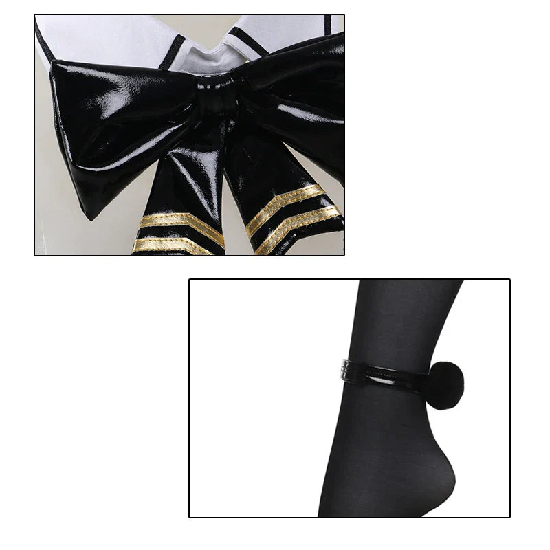 ROLECOS NIKKE Goddess of Victory Blanc Bunny Costume Noir Bunny Suit Women Sexy Cosplay Suit White and Black Jumpsuits