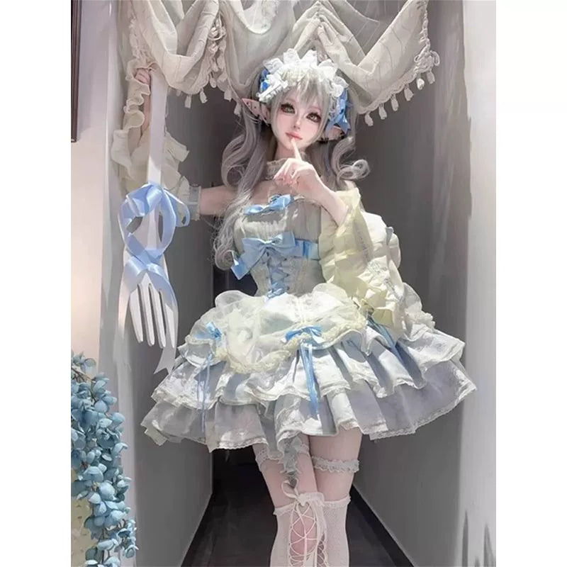 Pastel Lolita Ballet Tutu Dress with Ruffle Layers - kawaii-inspired outfit in pastel colors - 81163941