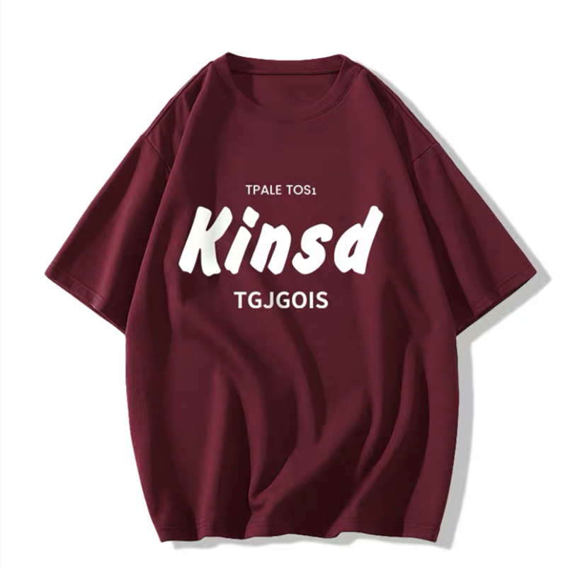 American Retro Oversized Letter Print T-Shirt - kawaii-inspired outfit in pastel colors - 42368850