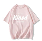 American Retro Oversized Letter Print T-Shirt - kawaii-inspired outfit in pastel colors - 30956730