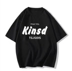 American Retro Oversized Letter Print T-Shirt - kawaii-inspired outfit in pastel colors - 19793593