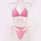 Pearl Bikini String Thong Swimsuit Kawaii Y2K Swimwear Trend Women Two Piece Bathing Suit Beachwear Bikinis Set