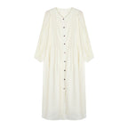 French-Style Long-Sleeve Dress for Women Autumn 2026 New Model Elegant Pleated Loose Fit Slimming and Draping Long
