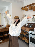 Japanese Vintage Polka Dot Hoodie & Pants Set - kawaii-inspired outfit in pastel colors - 89923623