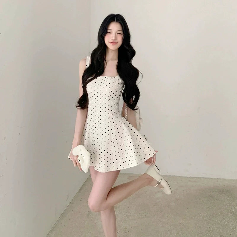 French First-Love Polka Dot Slip Dress - kawaii-inspired outfit in pastel colors - 68734412