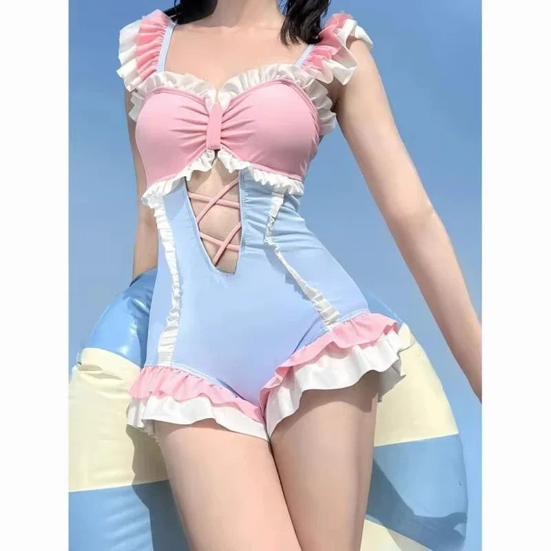 Cute Japanese Korean Women’s Swimsuit Cute Girls Swimwear Summer Beach Vocation Bathing Suit Fashion Sexy Slim Bikini