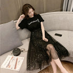 Dress Women’s Summer 2022 New Loose All-match Student Korean-style Slimming Fairy Super Fairy Mori Style Mesh Dress
