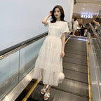 Dress Women’s Summer 2022 New Loose All-match Student Korean-style Slimming Fairy Super Fairy Mori Style Mesh Dress