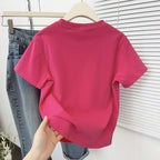 Simple Cute Rabbit Short-Sleeve Tee - kawaii-inspired outfit in pastel colors - 62934019