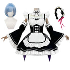 HOLOUN Zero Anime Rem Cosplay Costume Wig Lolita Maid Dress Black White Halloween Christmas