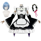 HOLOUN Zero Anime Rem Cosplay Costume Wig Lolita Maid Dress Black White Halloween Christmas - Costume & Wig / XS（old）