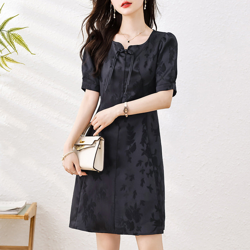 New Chinese Style National Style Simple Lady Dress 2025 Summer New Style French Style Retro Modified Cheongsam