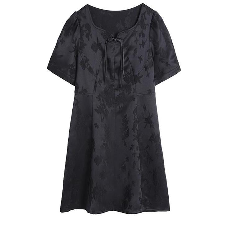 New Chinese Style National Style Simple Lady Dress 2025 Summer New Style French Style Retro Modified Cheongsam