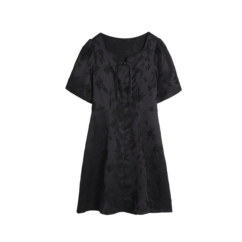 New Chinese Style National Style Simple Lady Dress 2025 Summer New Style French Style Retro Modified Cheongsam