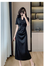 New Chinese-Style Women’s 2026 Petite Dress with Traditional Chinese Retro Buckle Design Slim Fit Black Dress