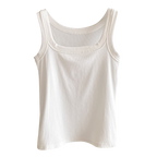 Summer Plus-Size Stretch Ribbed Camisole - kawaii-inspired outfit in pastel colors - 4077218